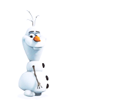 Olaf, the snowman from the animated film Frozen, walking.